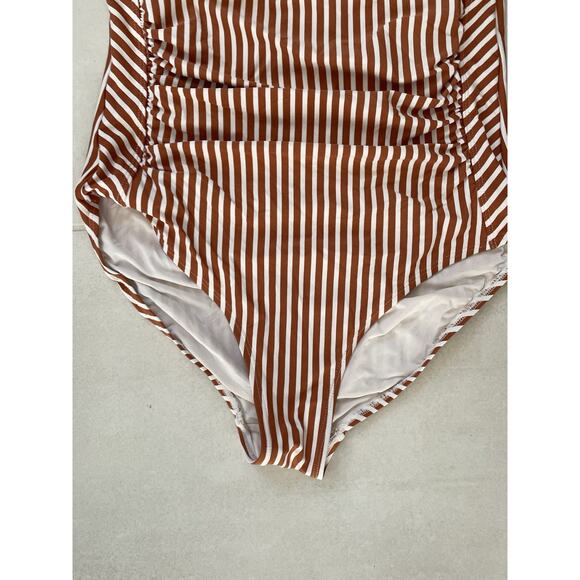 Nip Tuck Swim One Piece Swimsuit Multicolor Striped Swimwear - Picture 5 of 11